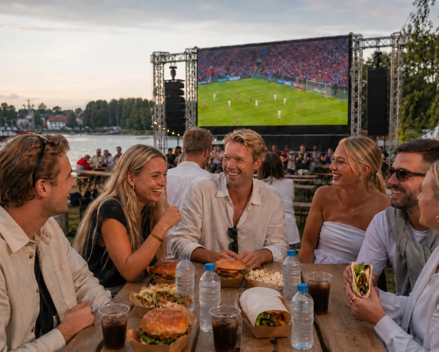 Mat og drikke på Folkefesten i sommerlys